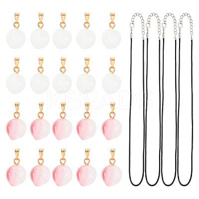 DIY 3D Peach Pendant Necklace Making Kit DIY-OC0010-47-1