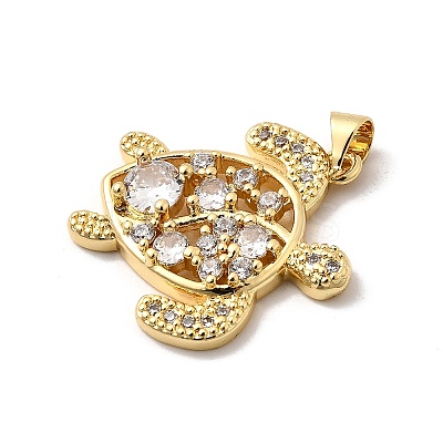 Brass Micro Pave Cubic Zirconia Pendants KK-I359-16G-04-1