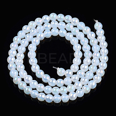 Electroplate Imitation Jade Glass Beads Strands LS-GLAA-T032-J4mm-AB02-1