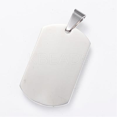 Tarnish Resistant 304 Stainless Steel Stamping Blank Tag Pendants STAS-R090-33-1