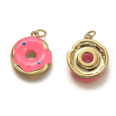 Brass Enamel Pendants LS-KK-B026-24G-1