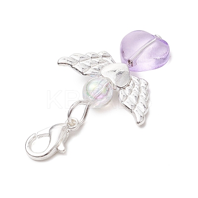 Heart Angel Acrylic Pendant Decorations HJEW-JM02538-02-1