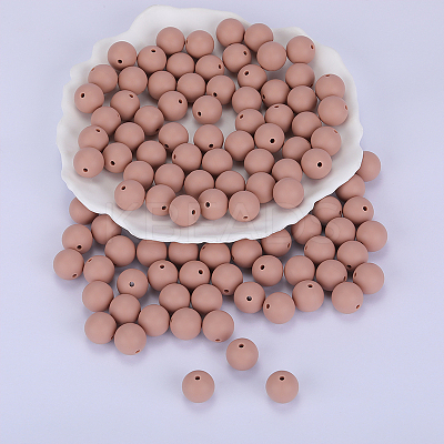 Round Silicone Focal Beads SI-JX0046A-111-1