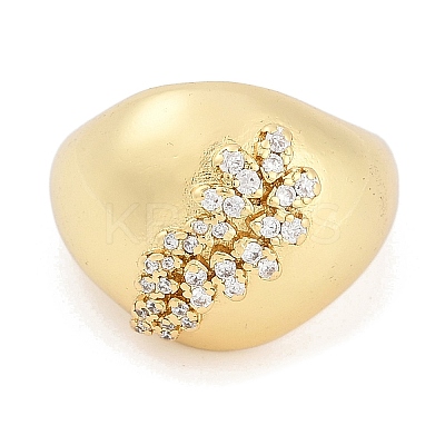 Brass Micro Pave Cubic Zirconia Cuff Rings RJEW-U030-03G-01-1