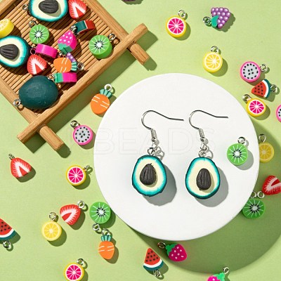 50Pcs 10 Style Handmade Polymer Clay Pendants CLAY-ZZ0001-002-1