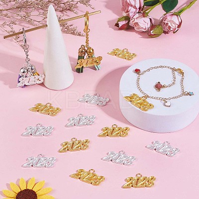 50 Pieces 2023 Year Charms Pendants Tassel Graduation Charm Pendant Mixed Color for Jewelry Necklace Bracelet Earring Making Crafts JX271A-1