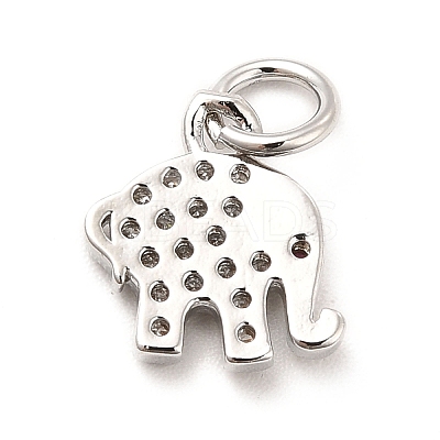 Rack Plating Brass Micro Pave Cubic Zirconia Charms KK-K270-17P-1