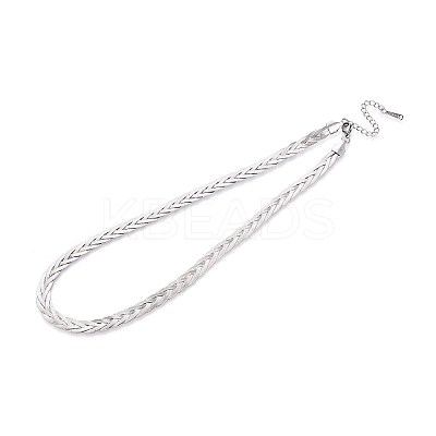 7MM 304 Stainless Steel Braided Herringbone Chain Necklaces NJEW-N058-19P-1