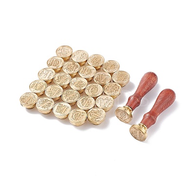 (Defective Closeout Sale: Oxidation) Wax Seal Stamp Set DIY-XCP0002-11-1