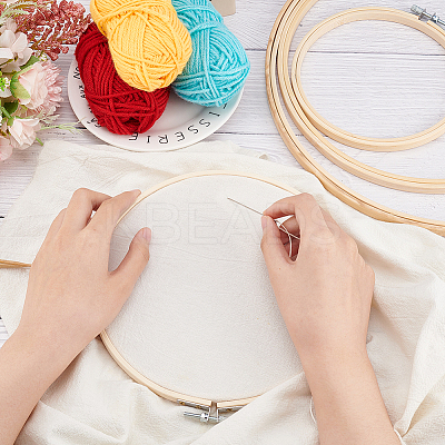 4Pcs 4 Styles Bamboo Cross Stitch Embroidery Hoops DIY-HY0001-76-1