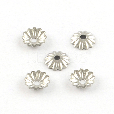 Tarnish Resistant Flower 304 Stainless Steel Bead Caps STAS-R083-15-1
