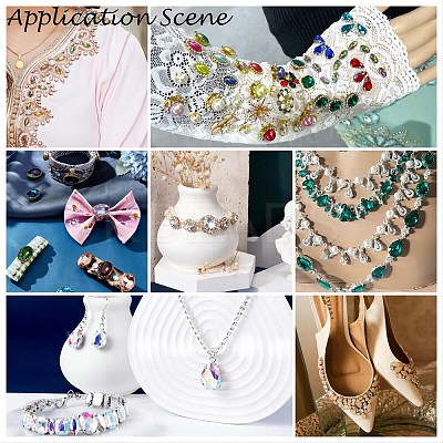 Sew on Rhinestone RGLA-T091-10x14mm-06G-1