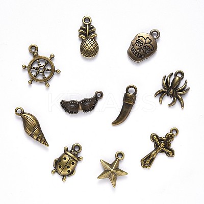 Tibetan Style Alloy Pendants TIBEP-YW0001-07AB-1