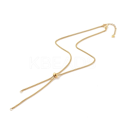 304 Stainless Steel Box Chain Lariat Necklaces Making AJEW-JB00993-1