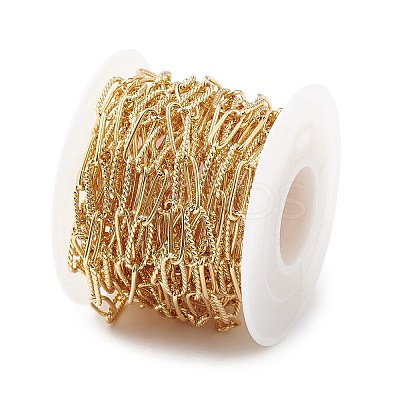 Rack Plating Brass Paperclip Chains CHC-K013-06A-1