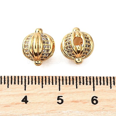 Brass Micro Pave Cubic Zirconia Beads KK-D356-10G-1