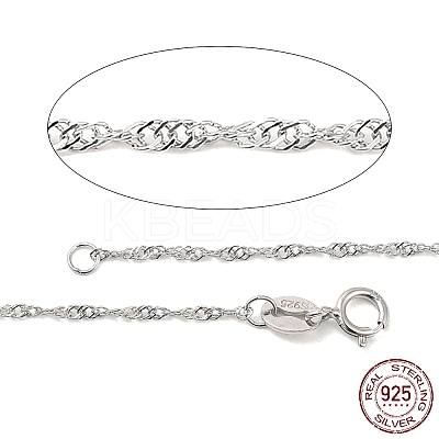 Anti-Tarnish Rhodium Plated 925 Sterling Silver Necklaces STER-E007-2A-1