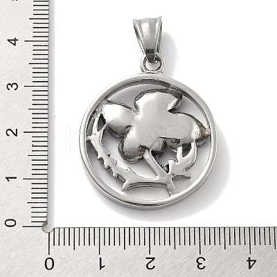 304 Stainless Steel Pendants STAS-Z098-17AS-1