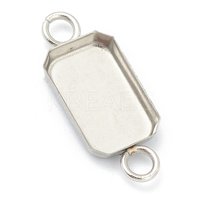 Tarnish Resistant 201 Stainless Steel Cabochon Connector Settings LS-STAS-H143-23P-1