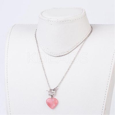 Natural & Synthetic Mixed Stone Pendant Necklaces NJEW-JN01649-1