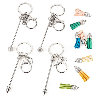 DIY Alloy & Aluminum Alloy Bar Beadable Keychain Making Kits DIY-TA0012-43P-1