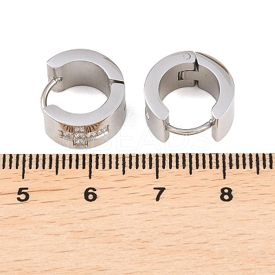 304 Stainless Steel Micro Pave Clear Cubic Zirconia Hoop Earrings EJEW-G457-03P-1
