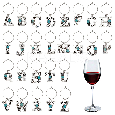 Brass Wine Glass Charms AJEW-GA00015-1