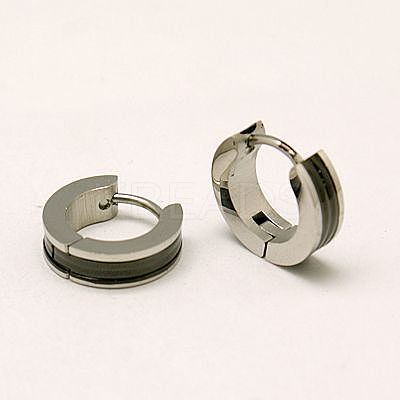 Fashion 304 Stainless Steel Huggie Hoop Earrings EJEW-G124-M18-1