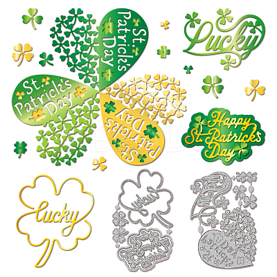 Saint Patrick's Day Shamrock Carbon Steel Cutting Dies Stencils DIY-WH0309-3308-1