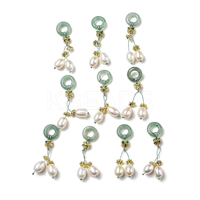 Natural Green Aventurine Donut Pendants SSHEL-R050-05G-1