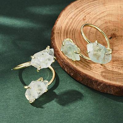 Natural Fluorite Cuff Rings RJEW-B122-02G-06-1