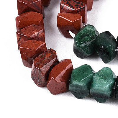 Natural Fuchsite & Red Jasper & Rainbow Moonstone Beads Strands G-T144-16B-01-1