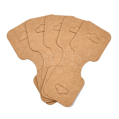 Blank Kraft Paper Fold Over Jewelry Display Cards with Hanging Hole LS-CDIS-N003-01-1