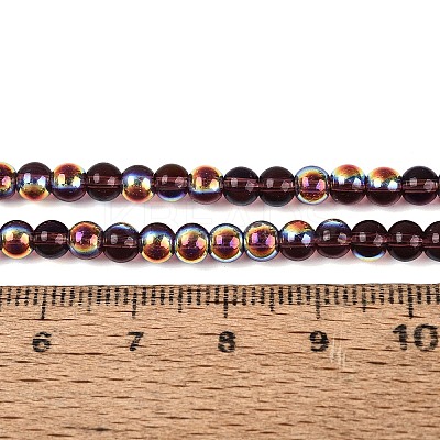 Electroplate Transparent Glass Beads Strands EGLA-Q132-4MM-A11-1