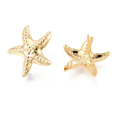 Brass Stud Earring Findings KK-N263-132B-G-1