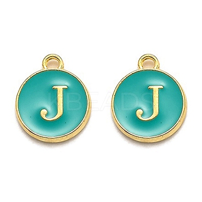 Golden Plated Alloy Enamel Charms X-ENAM-Q437-15J-1