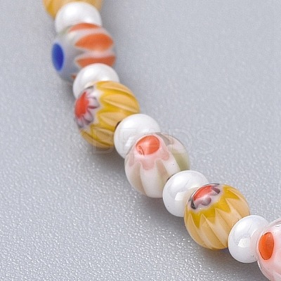 Millefiori Glass Anklets AJEW-AN00272-1