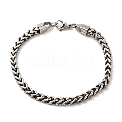 304 Stainless Steel Wheat Chain Bracelets for Men Women BJEW-B140-05P-1