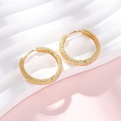 Round Ring Brass Hoop Earrings EJEW-F384-08G-1