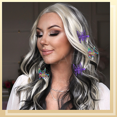 12Pcs 12 Colors Alloy Alligator Hair Clips for Women OHAR-SP0001-07-1