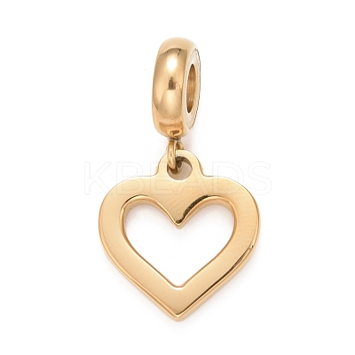 304 Stainless Steel European Dangle Charms STAS-I194-18G-1