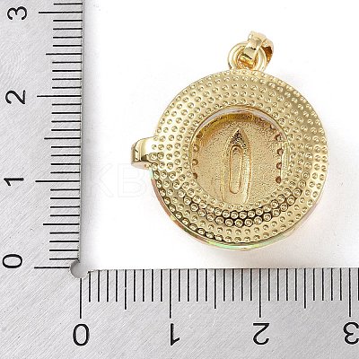 Brass Cubic Zirconia with Glass Pendents KK-Q815-12G-1