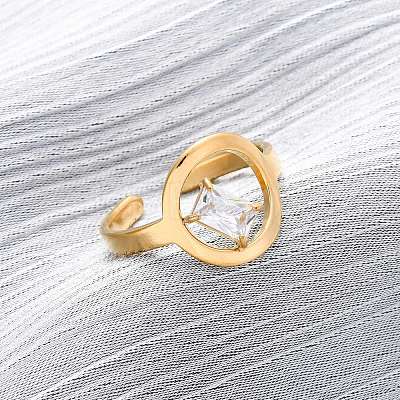 304 Stainless Steel Adjustable Cuff Rings for Women LS-RJEW-B126-06G-02-1