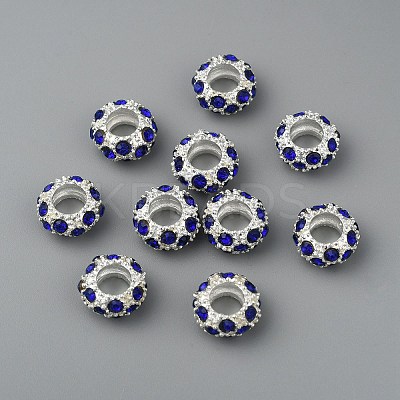 Alloy Montana Rhinestone European Beads X-CPDL-H999-17-1