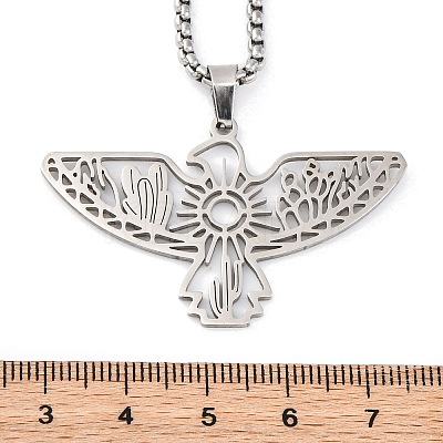 201 Stainless Steel Pendant Necklaces LS-NJEW-C066-18P-1