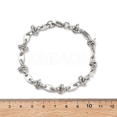 304 Stainless Steel Oval Link Bracelets for Men Women LS-BJEW-V007-02P-1