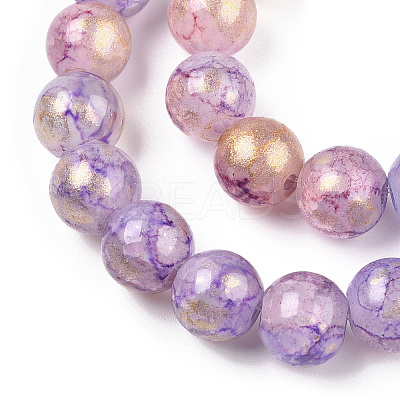 Baking Paint Crackle Glass Bead Strands DGLA-R053-05A-1