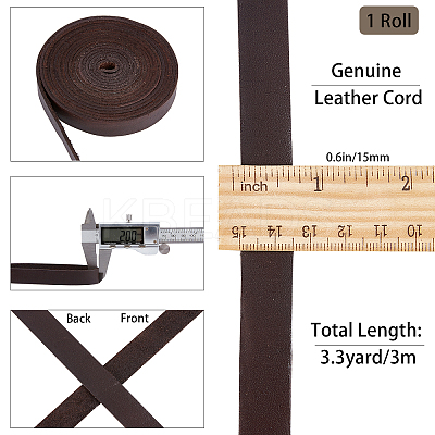 Flat Cowhide Leather Cord WL-GF0001-08B-02-1