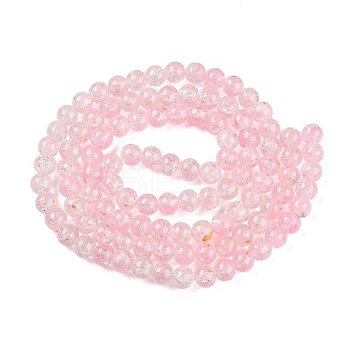 Baking Paint Crackle Glass Bead Strands DGLA-R053-03E-A-1