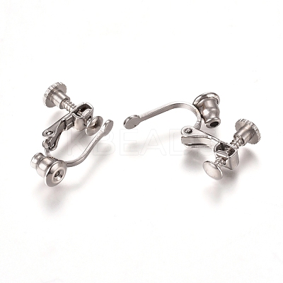 Tarnish Resistant 304 Stainless Steel Screw On Clip-on Earring Converters Findings STAS-L238-024P-1